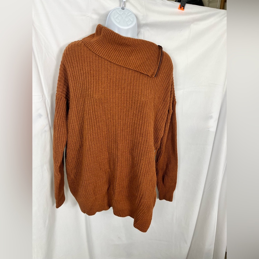 Orange Sweater with Zippers